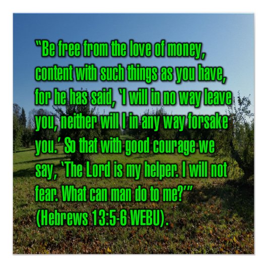 Hebräer 13:5-6 WEBU Poster (Vorderseite)