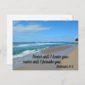 Hebräer 13:5 Ich werde euch nie verlassen; ich wer Postkarte (Vorne/Hinten)