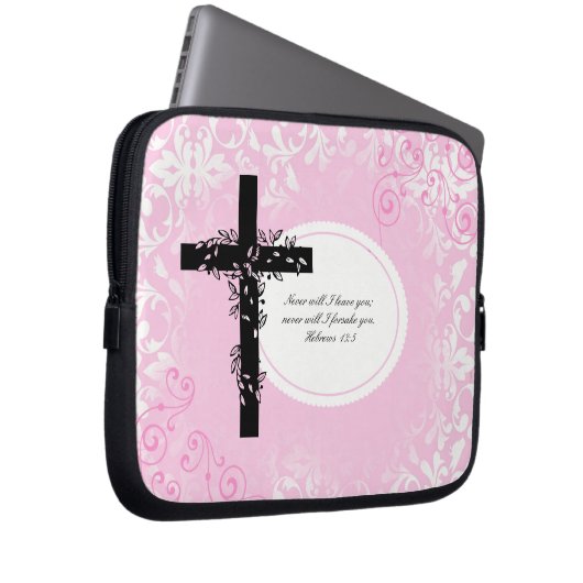 Hebräer-13:5 Laptop-oder Netbook Laptopschutzhülle (Vorne Rechts)