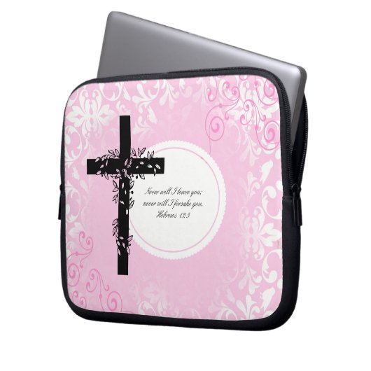 Hebräer-13:5 Laptop-oder Netbook Laptopschutzhülle (Vorderseite Links)