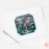 Hebräer 13:6 Glaube über Befürchtungen nach Maß Quadratischer Aufkleber (Umschlag)