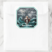 Hebräer 13:6 Glaube über Befürchtungen nach Maß Quadratischer Aufkleber (Tasche)