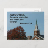 Hebräer 13:8 Jesus Christus, das gleiche gestern, Postkarte (Vorne/Hinten)