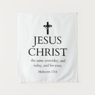 Hebräer 13:8 KJV Jesus Christus für immer Bibelver Wandteppich