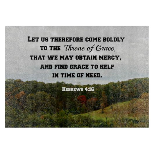 Hebräer 4:16 Ließ uns daher mutig zu den Schneidebrett (Vorderseite)