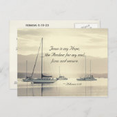 Hebräer 6:19 Jesus Anker für mein Soul, Segelboote Postkarte (Vorne/Hinten)