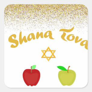 Hebräer Shana Tova Stern David Quadratischer Aufkleber