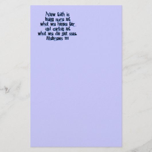 Hebräisch 11:1 briefpapier (Vorderseite)