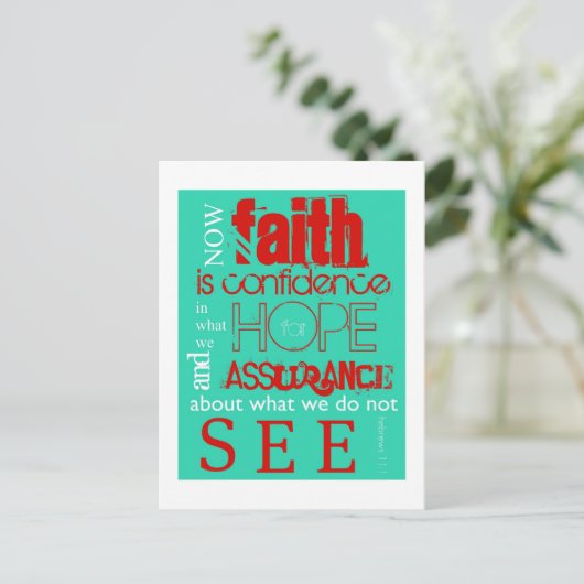 Hebräisch 11:1 postkarte (Stehend Vorderseite)