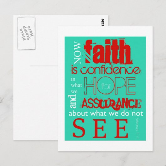 Hebräisch 11:1 postkarte (Vorne/Hinten)