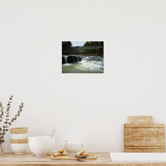 Hebräisch 11:1 Wasserfall Poster (Küche)