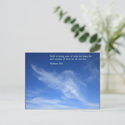 Hebräisch 11:1 Wolken Postkarte (Stehend Vorderseite)