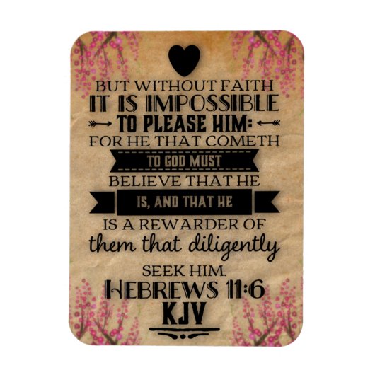 Hebräisch 11:6 KJV Bibelverse Magnet (Vertikal)