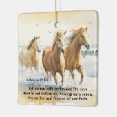 Hebräisch 12 1-2 Lasse uns Laufen mit Ausdauerpfer Keramikornament (Links)