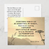 Hebräisch 12:27-28 ALLES, WAS GESCHÜTZT WERDEN KAN Postkarte (Vorne/Hinten)