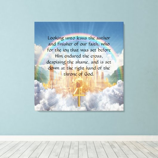 Hebräisch 12:2 leinwanddruck (Insitu (Holzboden))