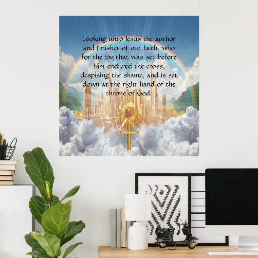 Hebräisch 12:2 poster (Heimbüro)