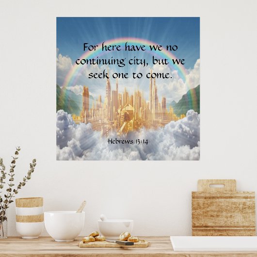 Hebräisch 13:14 poster (Küche)