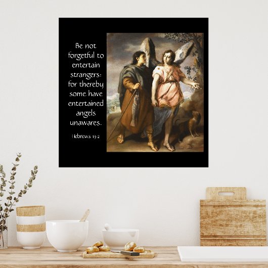 Hebräisch 13:2 poster (Küche)