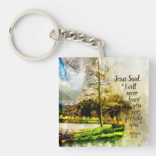 Hebräisch 13:5 Ich werde dich nie verlassen oder d Schlüsselanhänger (Vorderseite)
