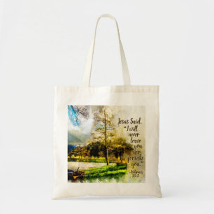 Hebräisch 13:5 Ich werde dich nie verlassen oder d Tragetasche