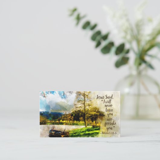 Hebräisch 13:5 Ich werde dich nie verlassen oder d Visitenkarte (Stehend Vorderseite)