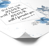 Hebräisch 13:5 NIE Verlass ich dir Poster (Ecke)