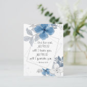 Hebräisch 13:5 NIE Verlass ich dir Postkarte (Stehend Vorderseite)