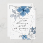 Hebräisch 13:5 NIE Verlass ich dir Postkarte (Vorne/Hinten)