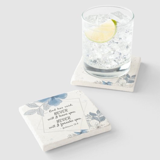 Hebräisch 13:5 NIE Verlass ich dir Steinuntersetzer (Seitenansicht)