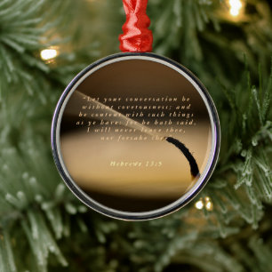 Hebräisch 13:5 ornament aus metall