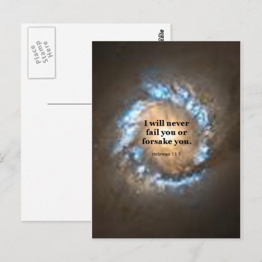 Hebräisch 13:5 postkarte (Vorne/Hinten)