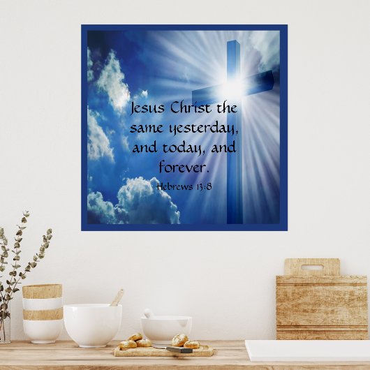 Hebräisch 13:8 poster (Küche)