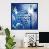 Hebräisch 13:8 poster (Heimbüro)