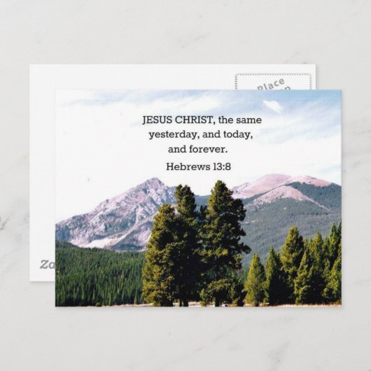 Hebräisch 13:8 postkarte (Vorne/Hinten)