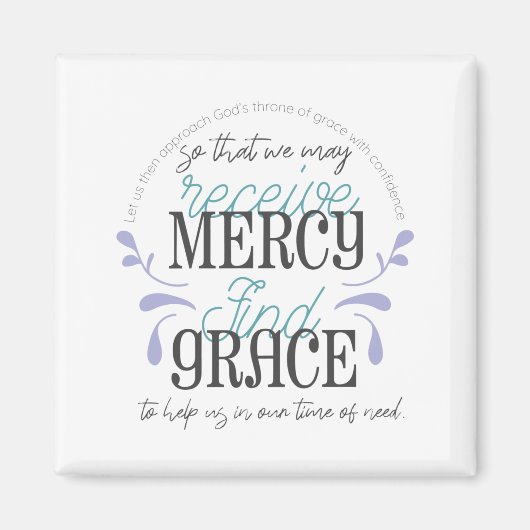 Hebräisch 4:16 Anführungszeichen Magnet (Vorne)