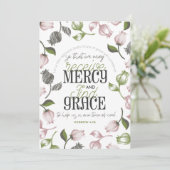 Hebräisch 4:16 Anführungszeichen mit weißer Blumen Dankeskarte (Stehend Vorderseite)