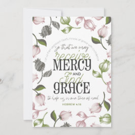 Hebräisch 4:16 Anführungszeichen mit weißer Blumen Dankeskarte