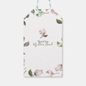 Hebräisch 4:16 Anführungszeichen mit weißer Blumen Geschenkanhänger (Rückseite)