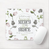 Hebräisch 4:16 Anführungszeichen mit weißer Blumen Mousepad (Mit Mouse)
