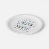 Hebräisch 4:16 Anführungszeichen Pappteller (Schrägansicht)