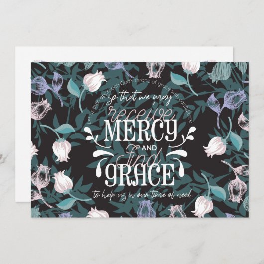 Hebräisch 4:16 zitiert schwarz dankeskarte (Vorne/Hinten)