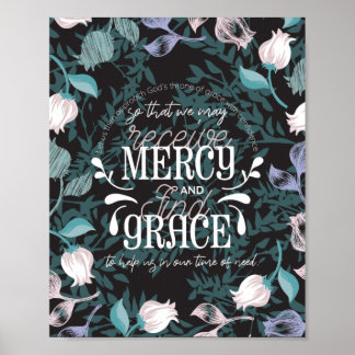 Hebräisch 4:16 zitiert schwarz poster