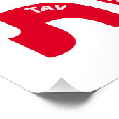 Hebräisch Alef-Bet in Ombre Rosa jüdische Kinder Poster (Ecke)