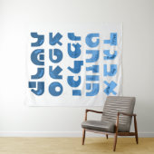 Hebräisch Alef-Bet in Ombre Rosa jüdische Kinder Wandteppich (Beispiel (Horizontal))