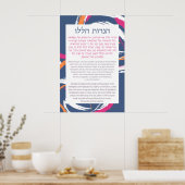 Hebräisch & Englisch Hanerot Halalu Hanukkah Gebet Poster (Küche)