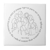 Hebräisch: Feminismus ist das Radikale... Judenfem Fliese (Vorderseite)