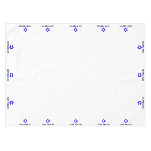 Hebräisch Happy Passover Star of David (SML) Pessa Tischdecke (Vorderseite (Horizontal))