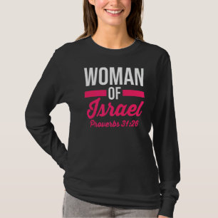 Hebräisch-israelische Christliche Frau mit israeli T-Shirt