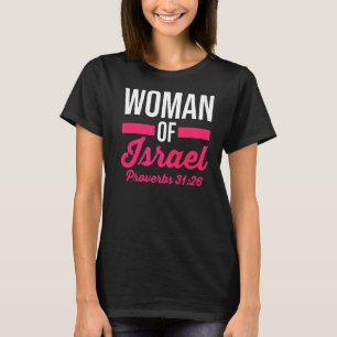 Hebräisch-israelische Christliche Frau mit israeli T-Shirt